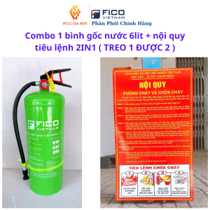 [CÓ KIỂM ĐỊNH+XE ĐIỆN]1 Bình chữa cháy gốc nước đa năng 6L FICO-FC-106-WB-Kèm kệ sắt + TẶNG NQTL 2IN1
