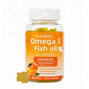Fish Oil Gummies Sodium Supports Eyes Brain Joints and Cholesterol Levels Orange Flavor 60 Capsules