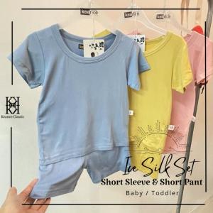 Keance Classic Ice silk Baby & Toddler Short Sleeve House Wear 1y-7y Summer Kids Short Sleeve & Short Pant Set