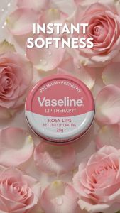 Vaseline Lip Therapy Rosy Lips Tin (20g)  Tinted Moisturizing Lip Balm  Soft Pink Glow  Heals Dry Lips