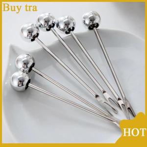 [Buytra] 6pcs Stainless Steel Dessert Forks With Storage Jar Cute Bear Utensils For Party Tasting Dessert Fruit Pickle Fruit Salad