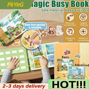 PkYeG Magnetic Sticker Busy Book For Baby Enlightenment Book Montessori Toy Activity Books For Toddlers