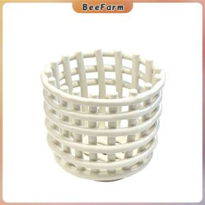 BF Creative Plastic Desktop Storage Box Stationery Cosmetic Sundries Organizer Basket Black/White 1Pc