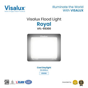 Visalux Lampu Sorot LED Flood Light Royal 300W - Lampu Tembak Cahaya Putih / Kuning (RYL-VFL55300)