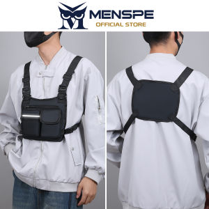MENSPE Mens Chest Bag Cycling Vest Bag Outdoor Hiking Bag Waterproof Phone Bag Multifunctional Travel Shoulder Bag Lightweight Sports Fitness Backpack Casual Bag