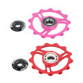 HASSNS Mountain bike road bike 11T 13T aluminum Jockey Wheel Rear Derailleur Pulley metal bearing guide pulley bearing for 7/8/9/10/11S. 