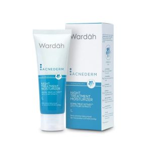 Wardah Acnederm Night Cream Whitening & Firming dengan Glutathione & Manfaat Rasa Madu untuk Kulit Berminyak 40 ml