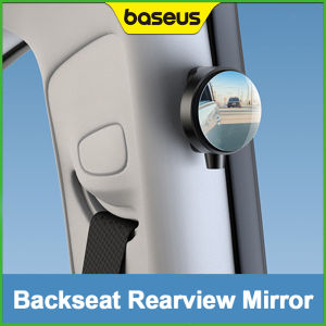 Baseus Car Backseat Rearview Mirror Round Glass With Window Breaking Safety Hammer Save Life Tool