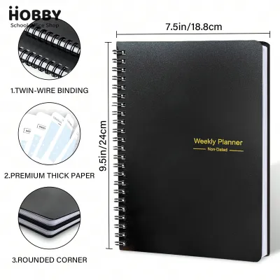 52 Weeks Weekly Planner Notebook Undated Spiral Agenda A5 Notebook Daily Student Schedules Journal Stationery Office School Supplies