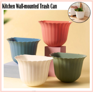 Kitchen Wall Mounted Trash Can Flower Style Household Waste Countertop Cabinet Door Hanging