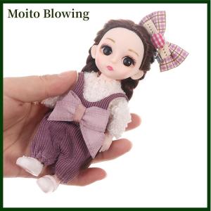 Moito 16cm Mini Movable Joint Dolls DIY Toy Doll With Clothes Dress Up For Girl Toy