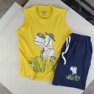 (20-50kg) Bộ thun coton xuất xịn MẪU sát nách quần đùi size đại bé trai THUN thoáng mát thấm hút mồ hôi tốt (pla)