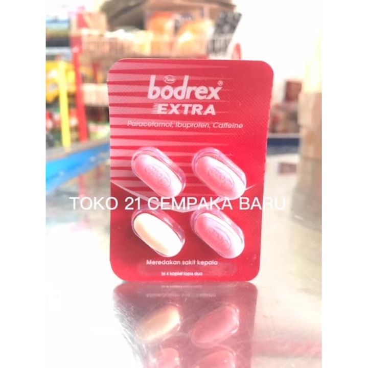 Obat BODREX EXTRA 1 STRIP @ 4 KAPLET | Sakit Kepala Nyeri Demam Radang ...
