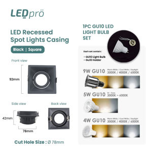 LED Pro LED Spot Light ANTI GLARE 4W -9W Tri-tone Spot Light Recessed Spot light GU10 Spot Light