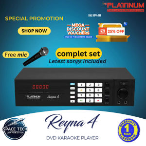 The Platinum Reyna 4 Karaoke Player With 21000++ songs VOLUM 105 CD with FREE Platinum Wired Microphone