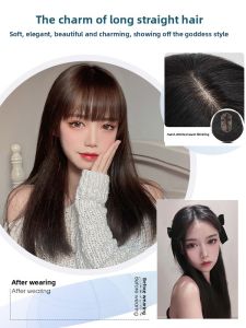 100% Human Hair Full Wig Female Short Straight Hair For Female Wig Real Hair Natural Realistic Hair Full Headgear For Woman Gift For Mom