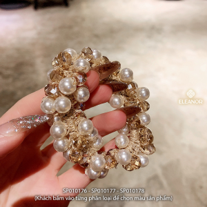 Dây buộc tóc nữ Eleanor Accessories đính đá phụ kiện tóc dây cột tóc ngọc trai nhân tạo 10176