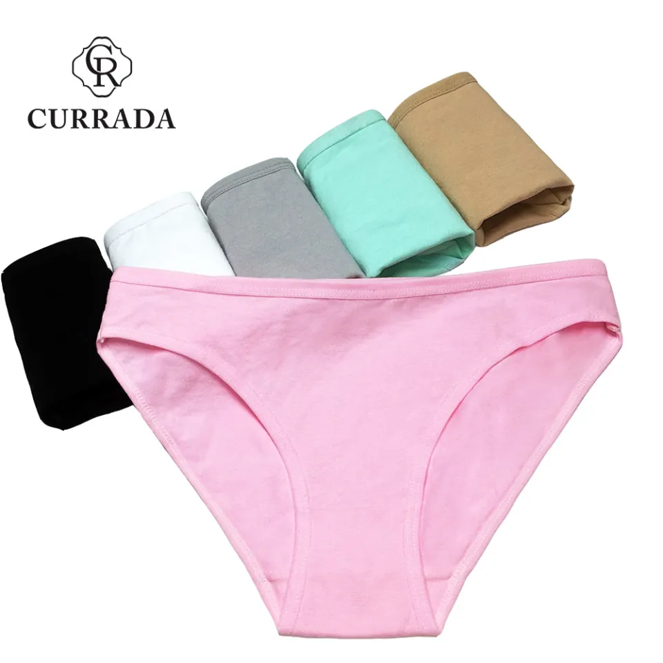 6 Pieces/lot Women Underwear Cotton panties Plain briefs sex underpants low  waist knickers cute intimate female panty for woman | Lazada