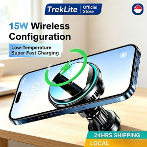 Magnetic Wireless Car Charger Mount 15W with Strong Magnetic Adsorption 360 Rotation and Cooling Fan