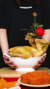 Bát Thuyền Đựng Gà Cúng Nguyên Con Hoa Quả Nhựa Cao Cấp Trắng Sứ Dày Dặn