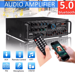 COD Sunbuck Ampli power Amplifier Bluetooth full bass 2000 watt Karaoke rumahan AS 336BU