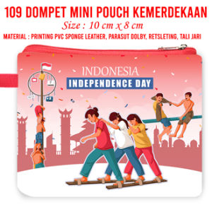 Dompet Mini Pouch Hari Kemerdekaan Indonesia 17 Agustus Agustusan Independence Day Souvenir Merdeka Merah Putih