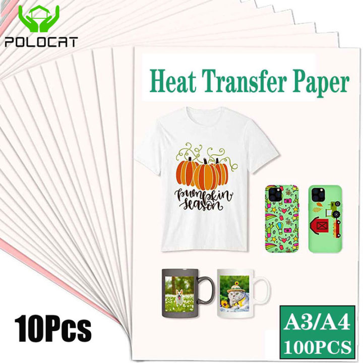 Polocat 10 SHEETS A4 Sublimation Paper Heat Transfer Paper A4 Paper Heat  Thermal Transfer Printing Paper Stickers With Heat Press For t-shirt Plate 