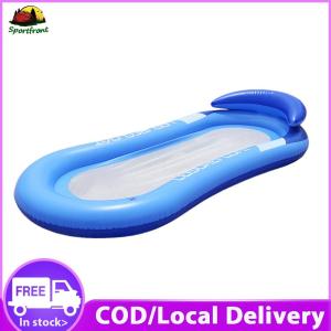 [Local Delivery] Water Hammock Pool Inflatable Floating Bed for Swimming Salbabida for Adult Float Chair Drifter Beach Party Toys Equipment with Back and Armrest