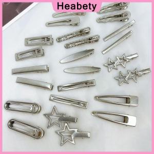 Heabety  8pcs Girl Hair Pins Silver Metal Duckbill Clip Women Hair Clips Side Bangs Female Ladies Barrettes Hair Accessories