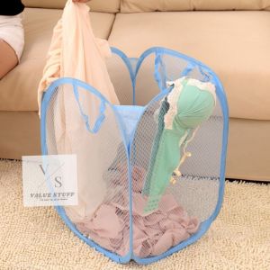 Durable Breathable Large Capacity Soiled Laundry Coat Jacket Shirt Basket Apparel Garments Clothes Hamper Storage Bag Box Wardrobe Home Office Children Room Big Capacity Net Foldable Bilik Kanak-kanak Persalinan Bakul Peti Simpan Pakaian Baju 脏衣洗衣玩具收纳筐篮
