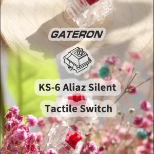 GATERON Aliaz Silent Rose Pink Keyboard Switches Tactile RGB LED 5 Pin 60gf Black-Plated Spring Key Switches for MX Mechanical Keyboard(35 Switches/Quantity)