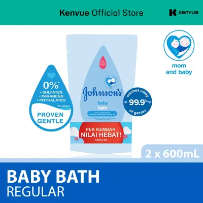 Johnsons Baby Regular Bath 600ml Refill [Twin Pack]