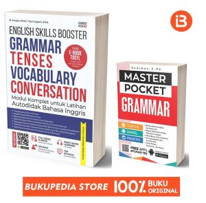 BUKU BEST SELLER - ENGLISH SKILLS BOOSTER GRAMMAR TENSES VOCABULARY CONVERSATION - DAMINO BOOKS BONUS BOOKMARK & STICKER