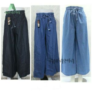 KULOT DENIM JUMBO / Celana kulot panjang wanita bahan jeans denim Fashion muslim mode BY TOKO ANFASHA