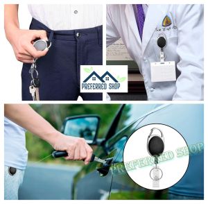 PREFERRED SHOP Retractable Badge Reel with Claw Clasp and Clip for Id Card Holders