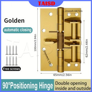 Automatic Door Closer Spring Hinges Multifunctional 90 Degree(1Pcs and Screws)