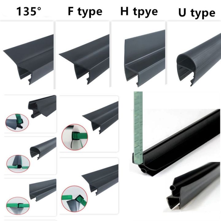 2 pieces of weather proof shower door sealing strip Water stop strip 6 ... Glass shower door weather stripping