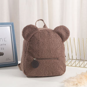 Cute Bear Plush Backpack Embroidered Name Autumn Winter Kids Outdoor Shoulder Bags Custom Personalized Childrens Gift Bags2026