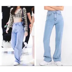 Sexy Korean Fashion High Waist Bootcut Flare Pants Retro Jeans Stretchable Boot  cut For Women*2139