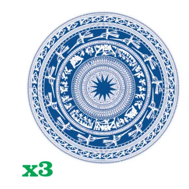 Tem Decal trống đồng dán capo dán xe ô tô xe tải xe bán tải. SL 1 cái