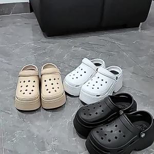 [Free Shipping] 9Cm Summer Fashionable Outdoor Wear 2026 Thick-Soled High-Heeled Platform Non-Slip Beach Sandals Height-Increasing Clogs For Women