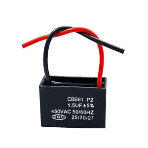 MIRELAE 1/5Pcs 1.5uf Fan Capacitor Insulation Plastic Shell Motor Start Capacitor Durable Motor Run Capacitor for Wall Mounted Fans Desk Fans and Floor Fans