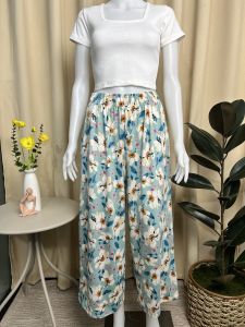 Casual Wide Leg Boho Pants/Printed Square Pants Plus Size with Pocket fit up to 2XL