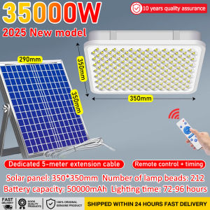 【24 hours delivery】36000W solar indoor ceiling light square automatic night light with remote control 0 electricity bill LED solar spotlight Moisture and dust proof solar light home lampu solar dalam rumah 太阳能灯