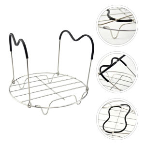 Stainless Steel Steam Rack Anti-scald Steaming Silicone Handles Portable Household Shelf Pressure Cooker Silicone Accessories