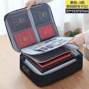 3 Layer Document Organizer with Password Lock Waterproof Passport Holder for Travel Essential