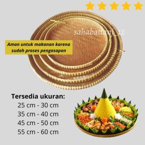 Tampah bambu tumpeng / nampan bambu bulat / nyiru anyaman bambu