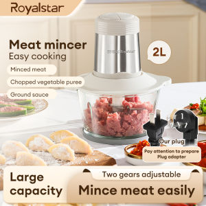 Royalstar Electric Food Processor – 2L Meat Grinder for Baby Food 2-Speed High Power Multi-Function