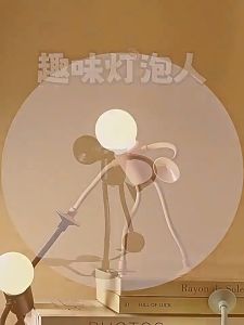 Lampu Malam 灯泡人小夜灯 Light Bulb Night Lamp 创意可爱床头装饰氛围灯 USB Night Light Mood Lamp Bedside Lamp Lamp