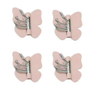 YOUSHI TOP 4PCS Nhựa Móc treo tường hình con bướm xoay Tự dính Gắn tường Móc ba cánh bướm Sáng tạo Trang trí Móc treo góc cho phòng khách
